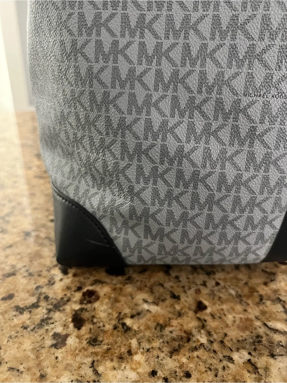 Michael Kors Gray, Black & White Signature Stripe Tote
